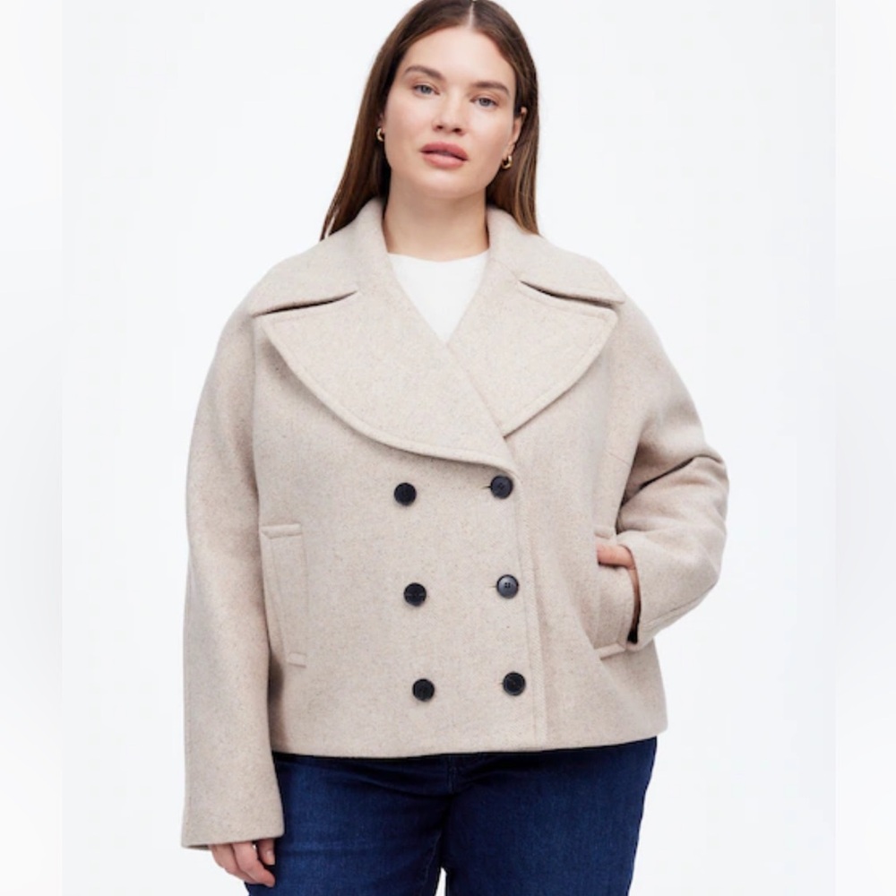 Madewell Oversized-Collar Short Peacoat